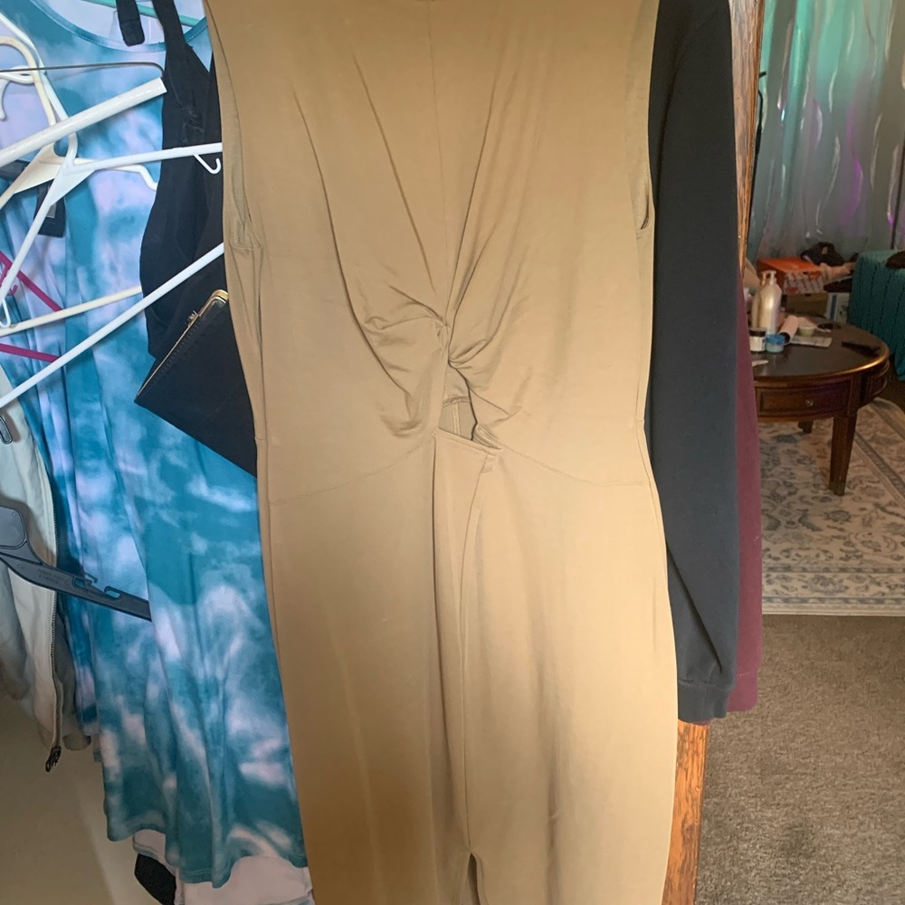 Banana Republic Backless Tan Dress